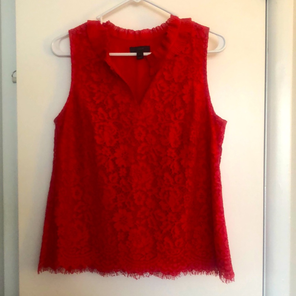 Red lace sleeveless top